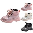 thumbnail image 1 of THDHVS Boots for Girls,Kids Glossy Finish Ankle Boots with A Non Slip Outsole and A Refined British Style for A Polished Everyday Look Low Cut Boots Easy To Wear White, 1 of 6
