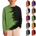 thumbnail image 1 of THDHVS Boys Button Down Shirt,Shirts for Boys,Kids Color Block Long Sleeve Button Front Shirt Casual for School Blue 5-6 Years, 1 of 7