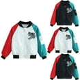 thumbnail image 1 of THDHVS Boys Jacket,Jacket for Boys,Kids' Print Spliced Colour Baseball Jacket Casual Sports Jacket Fashion Style Coat White 18-24 Months, 1 of 5