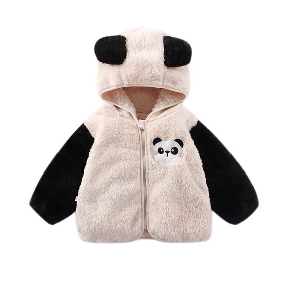 THDHVS Boys Jacket,Kids Winter Jacket,Kid's Hooded Long Sleeve Top with Warm Zipper Casual and Comfortable Jacket White 6-9 Months