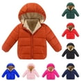 thumbnail image 1 of THDHVS Boys Jacket,Kids Winter Jacket,Winter Coats for Girls Long Puffer Coat with Stand Collar and Hidden Snap Buttons for Extra Wind Protection Orange 18-24 Months, 1 of 3