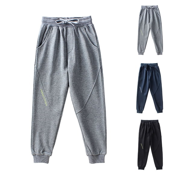 THDHVS Boys Joggers Fall Boys' Loose Casual Knitted Pants Everyday Sports Pants Gray