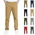 thumbnail image 1 of THDHVS Boys Joggers,Boys Elastic Waist Solid Jogger Pants with Cargo Pockets Stretch Twill Fabric for School Sports and Casual Play Comfortable Fits Gray, 1 of 9