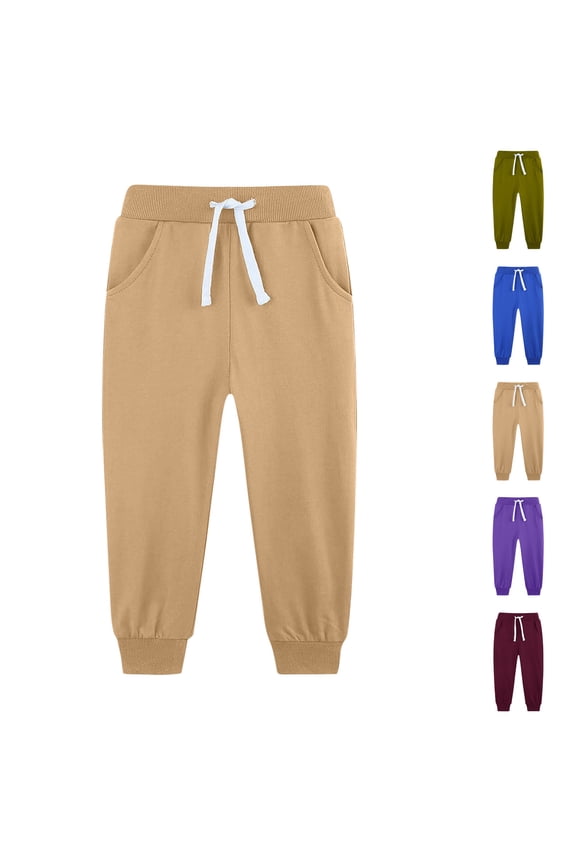Boys Joggers,Pants for Boys,Boys Layer Fleece Lined Uniform Pants for Winter School Wear Cold Proof Thickened with Elastic Waist Warm Leggings Purple 9-10 Years