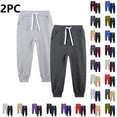 thumbnail image 1 of THDHVS Boys Joggers, 2 Piece Sweatpants Set with Drawstring Waist Solid Color Warm Comfortable Outer Trousers Bronze 13-14 Years, 1 of 4