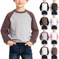 thumbnail image 1 of THDHVS Boys Long Sleeve Shirt,Shirts for Boys,Kids Solid Color Raglan Long Sleeve Tee Soft Cotton Stretchy for Casual Layering Everyday Comfortable Light Blue 7-8 Years, 1 of 6