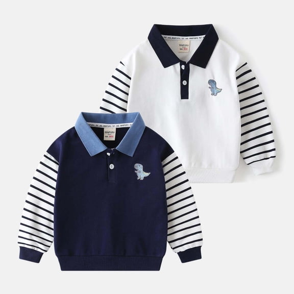THDHVS Boys Long Sleeve Shirts,Boys Casual Shirts,Boys Fashion Print Long Sleeve Casual Shirt Top Shirts for Wedding Party Performence White 2-3 Years