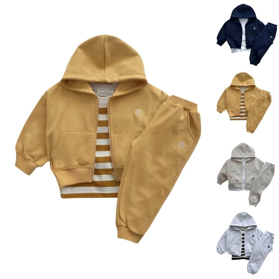 THDHVS Boys Outfits,Toddler Outfits for Boys,Kid's Men and Women Long Sleeves Round Neck Sweater Khaki 4-5 Years