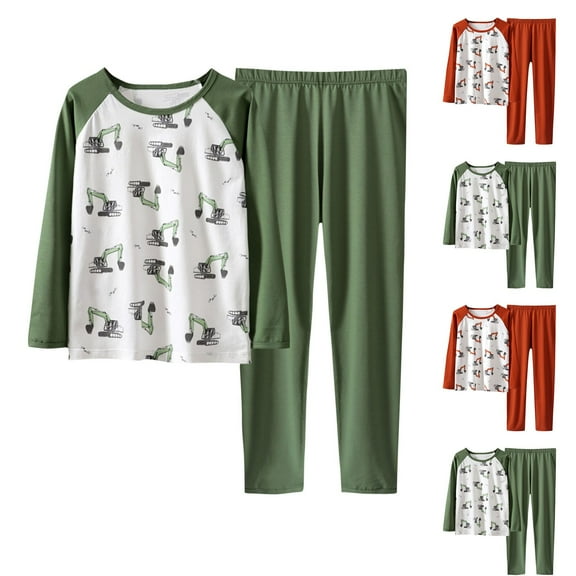 THDHVS Boys Pajamas,Breathable 2 Piece Muslin Wrap Set for Boys with Snap Closure and Envelope Cuffs for Easy Diapering Orange