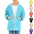 thumbnail image 1 of THDHVS Girls Hoodies,Kids Rain Jackets Waterproof with Hood Lightweight Rain Coats for Girls Boys Orange, 1 of 6