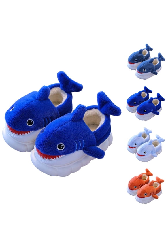 Boys Slippers,Slippers for Kids,Kids Closed-Back Slippers with Plush Fleece Interior Slip-Resistant Sole and Thick Base for Indoor Comfortable and Warmth Blue 10-11 Years