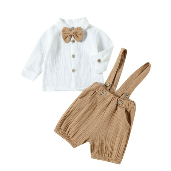 THDHVS Boys Suit,kids Suits for Boys,2 Piece Long Sleeve Collare Button Down Shirt and Flat Front Tech Jogger Pants for Boys Boys' Pants Set White 3-4 Years