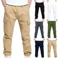 thumbnail image 1 of THDHVS Boys Sweatpants, Boys Stretch Twill Joggers with Elastic Waist and Cargo Pockets for School Sports and Comfortable Wear White, 1 of 7