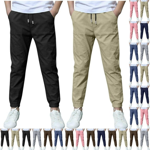 THDHVS Boys Sweatpants,Pants for Boys,Youth Cargo Tactical Outdoor Pants Kid's Hiking Camping Pants Dark Gray 11-12 Years