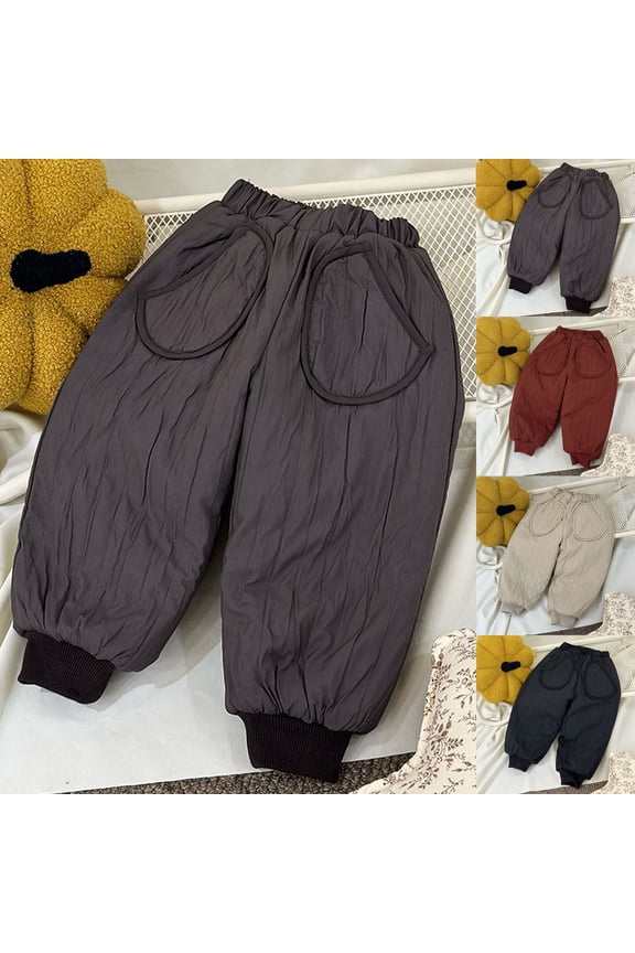 Boys Sweatpants,Solid Fleece Sweatpants with Pockets Elastic Waist Cuffed Casual Outdoor Wear for Boys Girls,Pants for Boys,Red 2-3 Years