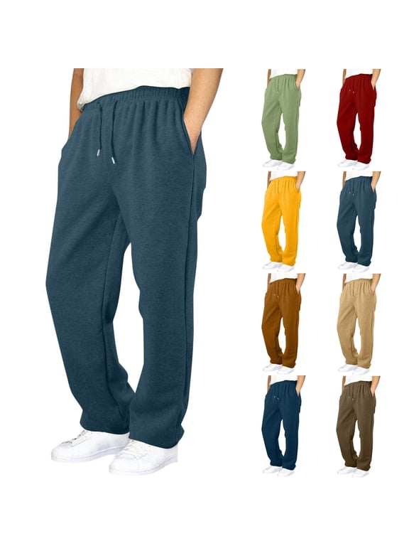 Boys Sweatpants,Thick Fleece Sweatpants Adjustable Drawstring Side Pockets Casual Sports Wear for Boys Winter,Pants for Boys,Brown 6-7 Years
