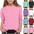 thumbnail image 1 of THDHVS Boys Tshirts,Girls Shirts,Girls Long Sleeve Shirts Kids Crewneck T-Shirts Fall Tops Tees Pink 12-13 Years, 1 of 7