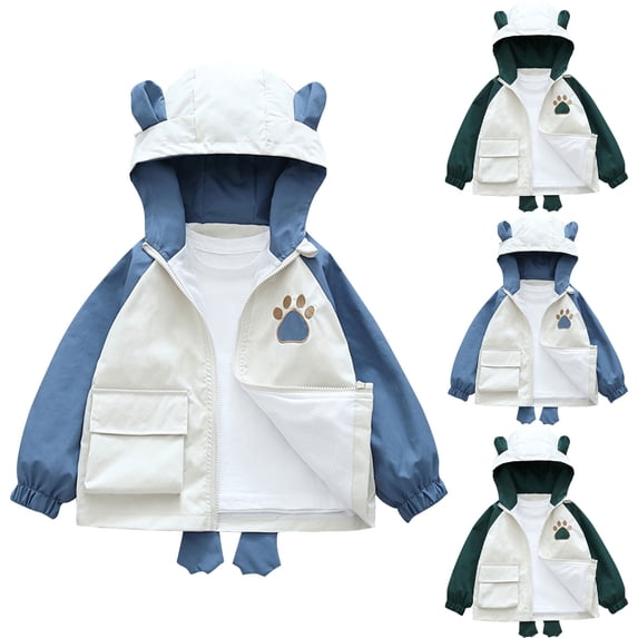 THDHVS Boys Winter Coat,Boys Jacket Print Long Sleeve Zip Up Toddler Coat Windproof Boys Winter Jacket for Outdoor Play Army Green 2-4 Years