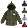thumbnail image 1 of THDHVS Boys Zip Up Hoodie,Jacket for Boys,Dinosaur Long-Sleeve Thick Warm Kid's Hooded Zippered Print Jacket for Boys and Girls Gray 2-3 Years, 1 of 8
