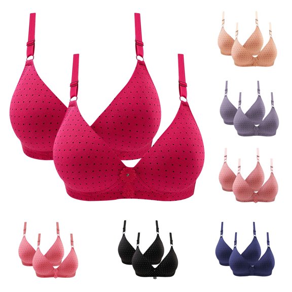 THDHVS Bras for Women No Underwire,Push Up Bra,2 Pack Wireless Everyday Bras Breathable Light Support Seamless Purple