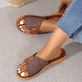 thumbnail image 1 of THDHVS Brown Sandals Women,Sandals for Women,Women's Fashion Casual Fish Mouth Spring and Summer Color Matching Breathable Flat Sandals Brown 7, 1 of 6
