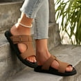 thumbnail image 1 of THDHVS Brown Sandals Women,Sandals for Women,Women's Fashion Casual Summer Style Outdoor Wear Solid Color Roman Thick-Soled Beach Slippers Brown 9, 1 of 5
