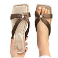 thumbnail image 1 of THDHVS Brown Sandals Women,Sandals for Women,Women's Fashionable and Casual Summer Style Outdoor Flat Soft Bottom Beach Slippers Brown 7, 1 of 5