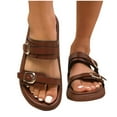 thumbnail image 1 of THDHVS Beach Sandals for Woman,Womens Sandals,Women's Fashion Casual Metal Spring and Summer Thick-Soled Beach Sandals Brown 6.5, 1 of 6