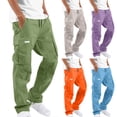 thumbnail image 1 of THDHVS Cargo Pants for Men,Men's Pants,Men Cargo Pants with Multiple Pocket Patches Drawstring Waist Straight Leg Sky Blue, 1 of 6