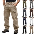 thumbnail image 1 of THDHVS Cargo Pants for Men,Men's Pants,Men Casual Corduroy Pants Solid Color with Button Pockets Gray, 1 of 9