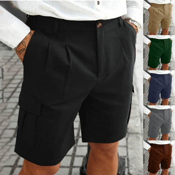THDHVS Cargo Shorts for Men,Mens Shorts Casual,Men Zip Pocket Cargo Shorts Utility Workout Shorts for Outdoor Training Gray