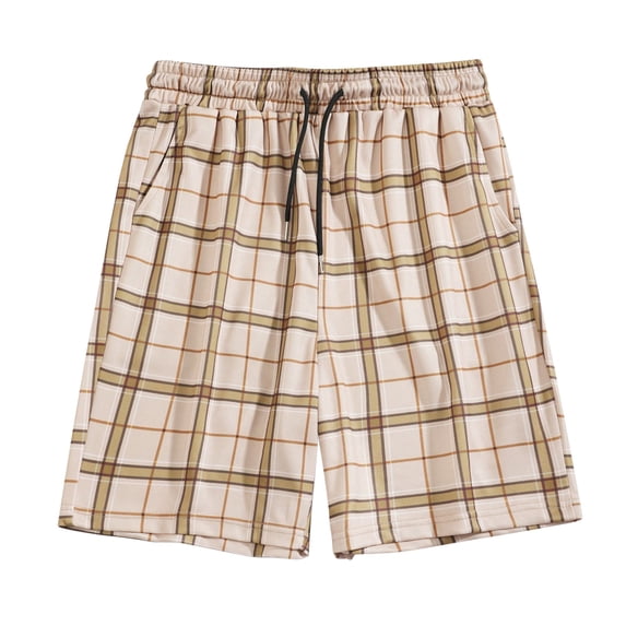THDHVS Cargo Shorts for Men,Summer Men's Casual and Fashion Solid Color Drawstring Elastic Waist Shorts Khaki
