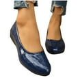 thumbnail image 1 of THDHVS Womens Wedge Sandals,Wedge Sandals for Women,Fashion Women Casual Pointed Head Comfy Casual Shoes Dark Blue 6.5, 1 of 7