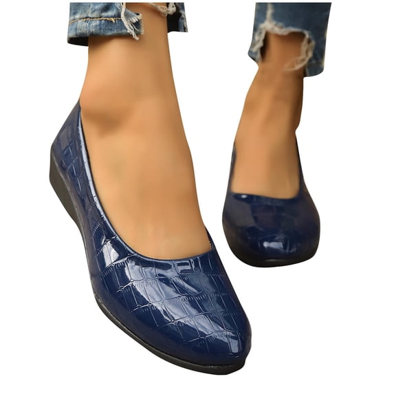 THDHVS Womens Wedge Sandals,Wedge Sandals for Women,Fashion Women Casual Pointed Head Comfy Casual Shoes Dark Blue 9