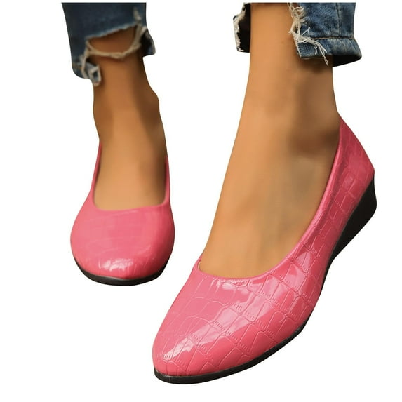 THDHVS Womens Wedge Sandals,Wedge Sandals for Women,Fashion Women Casual Pointed Head Comfy Casual Shoes Pink 9