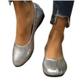 thumbnail image 1 of THDHVS Womens Wedge Sandals,Wedge Sandals for Women,Fashion Women Casual Pointed Head Comfy Casual Shoes Silver 7.5, 1 of 7