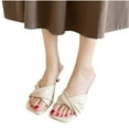 thumbnail image 1 of THDHVS Casual Shoes for Women,Womens Dress Shoes,Women's Fashion Casual One-Line Spring and Summer Breathable High-Heeled Sandals Beige 8, 1 of 5