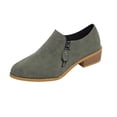 thumbnail image 1 of THDHVS Casual Shoes for Women,Womens Dress Shoes,Women's Fashion Casual Spring and Summer Style Pointed Toe Side Hollow Low Heel Shoes Green 6, 1 of 9