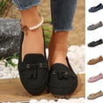 thumbnail image 1 of THDHVS Casual Shoes for Women,Womens Dress Shoes,Women's Fashion Casual Style Tassel Soft Solid Color Bottom Flat Loafers Shoes Khaki, 1 of 9