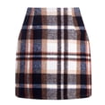thumbnail image 1 of THDHVS Casual Skirts for Women,High Waist Bodycon Wool Blend Skirt Plaid Print Stretch Figure Flattering Fits for Office Work Fashion Fall Winter Fashion and Tailored Look,Women's Skirts, 1 of 6