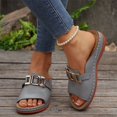 thumbnail image 1 of THDHVS Wedge Sandals for Women,Sandals Women,Women's Fashion Casual Summer Buckle Wedge Heel Open Toe Metal Buckle Fish Mouth Beach Sandals Gray 6.5, 1 of 6