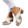 thumbnail image 1 of THDHVS Womens Dress Shoes,Fashion Casual Round Head Comfy Slippers Beach Casual Slipsole Shoes White, 1 of 7