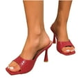 thumbnail image 1 of THDHVS Dress Shoes for Women,Sandals Women,Women's Fashion Casual All-Match Outdoor Wear Fish Mouth Spring and Summer Pattern High Heels Red 7, 1 of 6