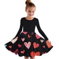 thumbnail image 1 of THDHVS Dresses for Girls,Valentines Day Print Long Sleeve Dress with Round Neck for Girls Casual Wear and Holiday,Girls Long Sleeve Dress Black, 1 of 4