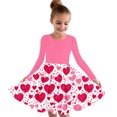 thumbnail image 1 of THDHVS Dresses for Girls,Valentines Day Print Long Sleeve Dress with Round Neck for Girls Casual Wear and Holiday,Girls Long Sleeve Dress Pink, 1 of 4