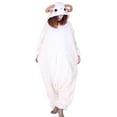 thumbnail image 1 of THDHVS Fall Pajamas Women,Lounge Sets for Women,Unisex Lamb Print Bodysuit Pajamas with Hooded Fashion Pint Fleece Fabric for Couples Winter Home Wear and Cozy White S, 1 of 3