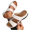 thumbnail image 1 of THDHVS Flat Sandals for Women,Women's Sandals,Fashion Casual Beach Fish Mouth Open Toe Thick Bottom Wedge Slippers White 9, 1 of 5