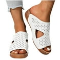 thumbnail image 1 of THDHVS Womens Wedge Sandals,Platform Fashion Sandals with Arch Support Soft Cushion Footbed for Womens White6.5, 1 of 5