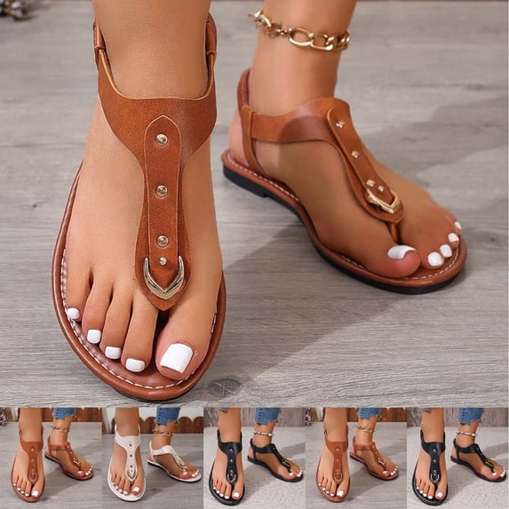 THDHVS Flat Sandals for Women,Womens Sandals Comfortable,Women Thong Sandals Flat Beach Casual for Spring Summer Beige