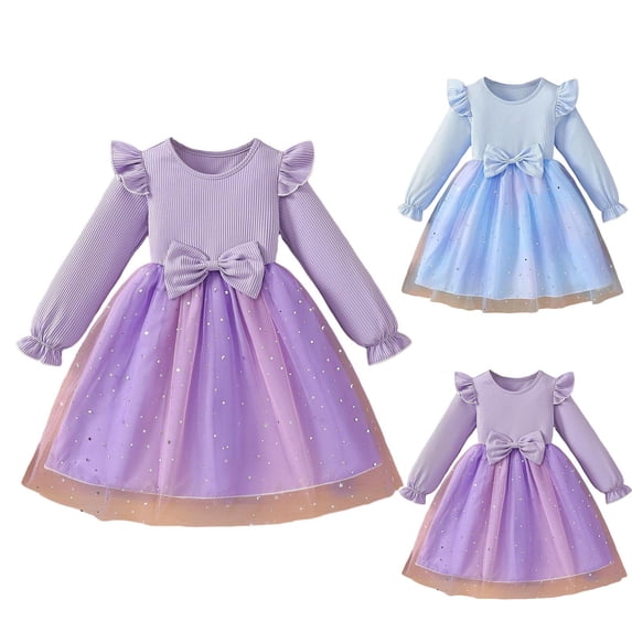 THDHVS Flower Girl Dress,Girls Floral Print Ruffle Sleeve Dress Round Neck Mesh Tutu Hem Princess Party Formal,Girls' Dresses 9-10 Years